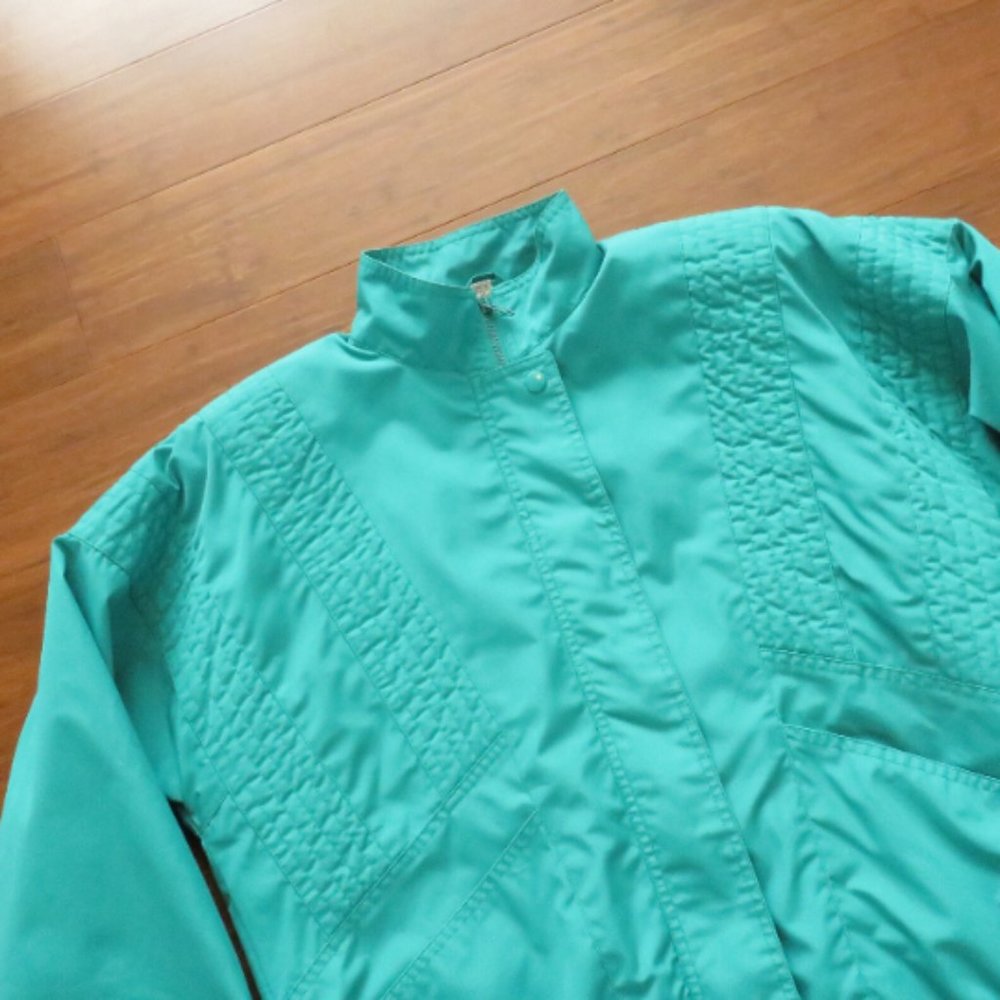 Womens 80s Oversized Jacket Teal Green Size Medium